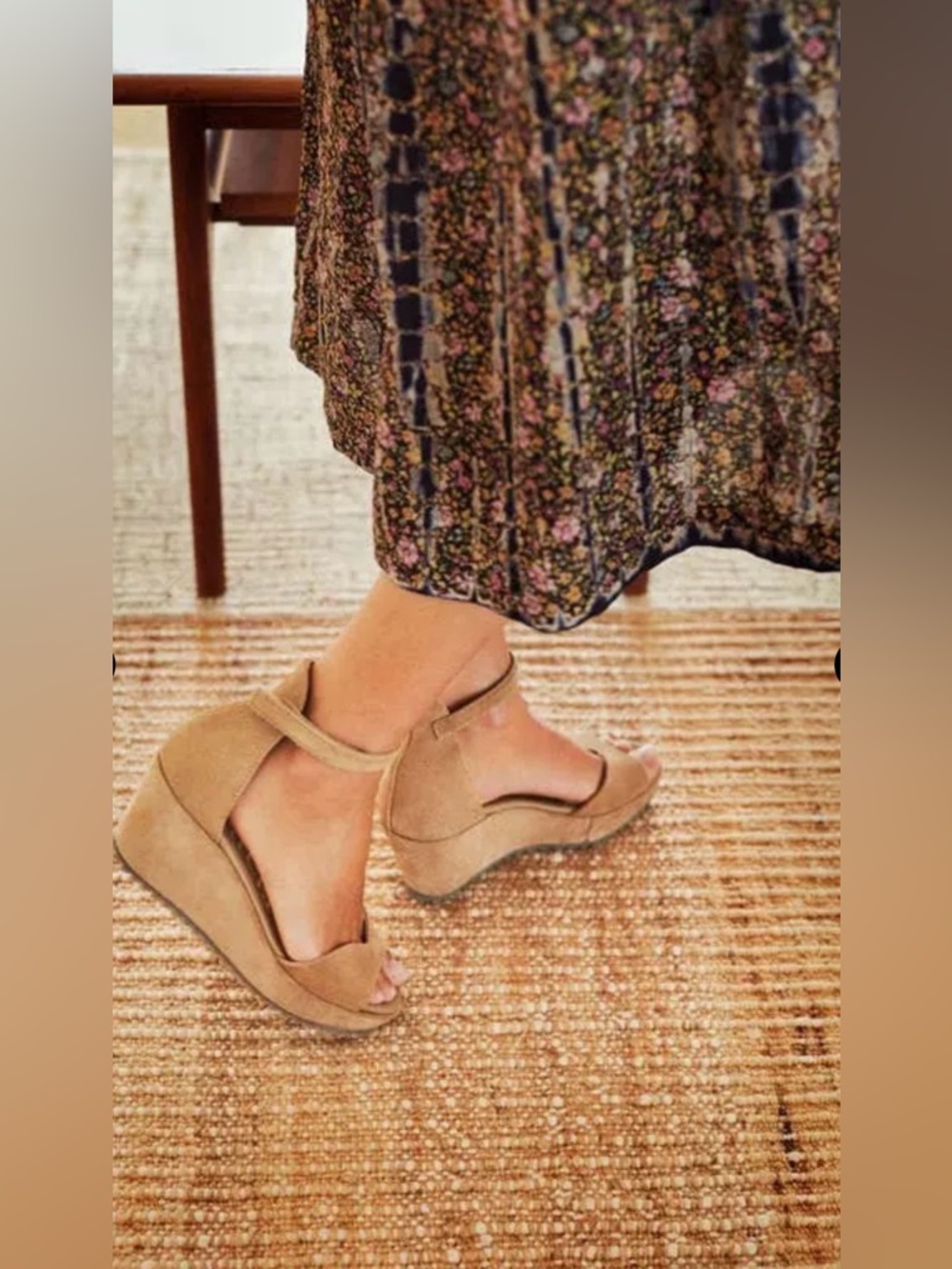 Pedro Garcia Neutral Beige Suede Ankle-Strap Felton wedge sandals